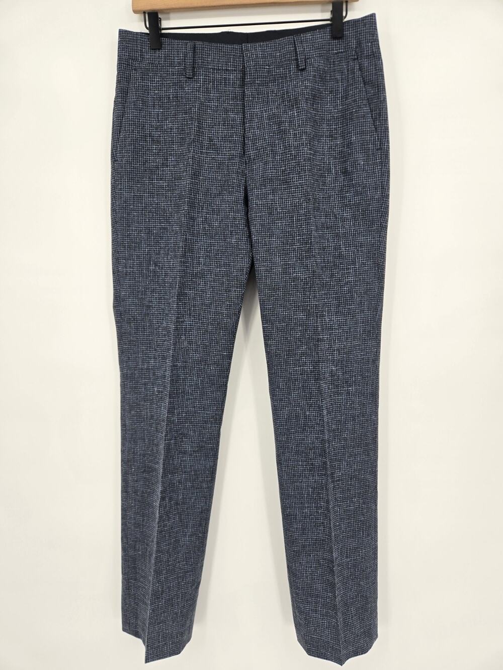 Bonobos Tollegno 1900 Italy 3D Wool Slim Trousers Dress Pants Navy Size 31/32